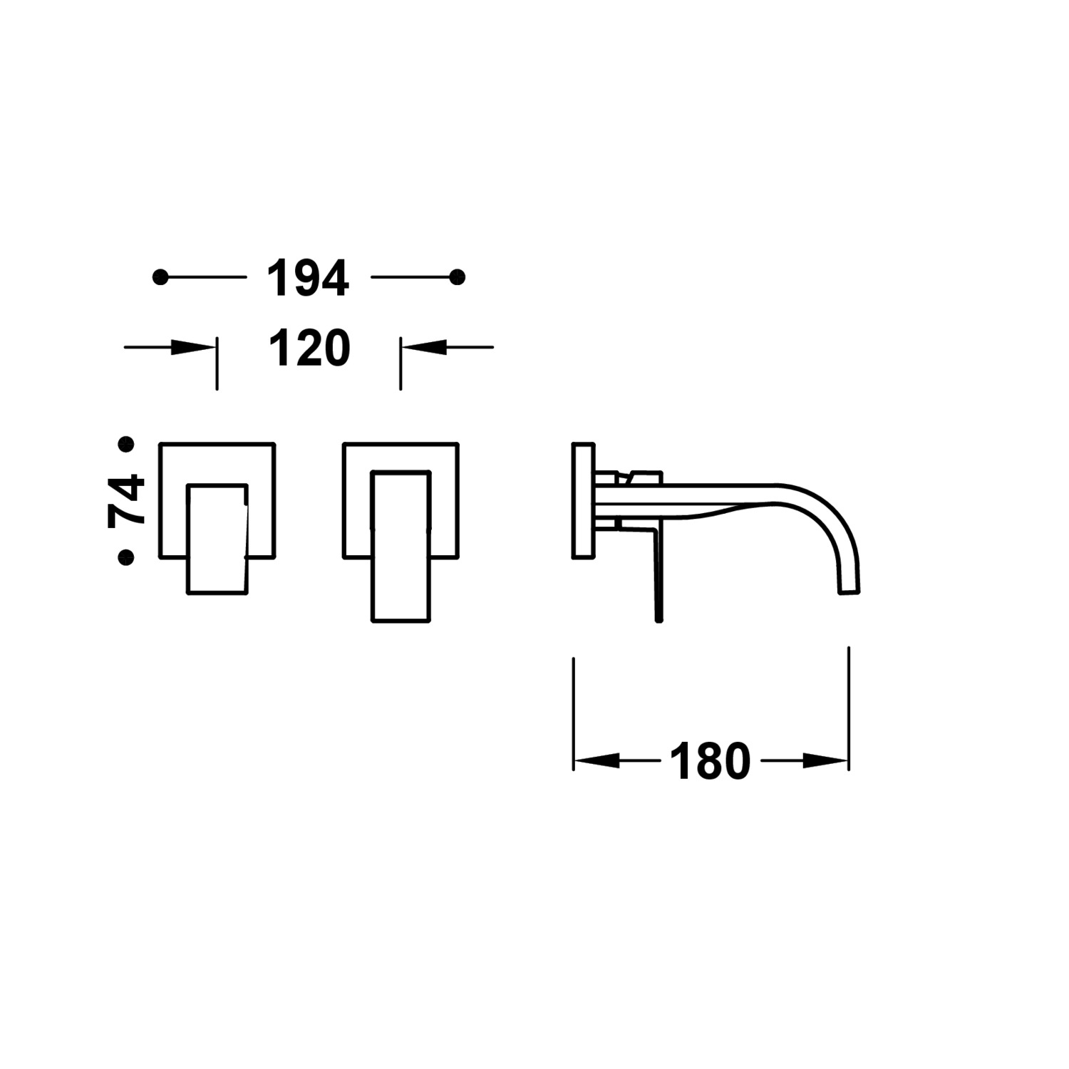 Miscelatore monocomando per lavabo CUADRO ad incasso - parte a vista (Rif. 00630021) - immagine 3