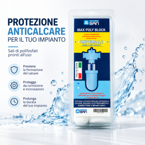 Ricarica polifosfati universale anticalcare per dosatore caldaia